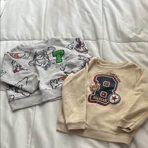 Kids Graphic Sweatshirts - Gray and Cream